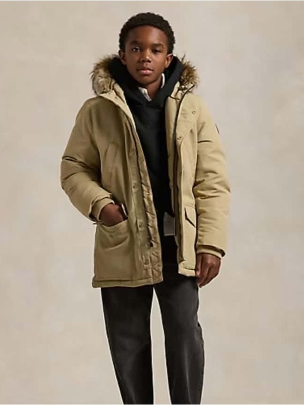 Polo Ralph Lauren Kids' Faux-Fur-Trim Down Parka - Big Kids Size LARGE